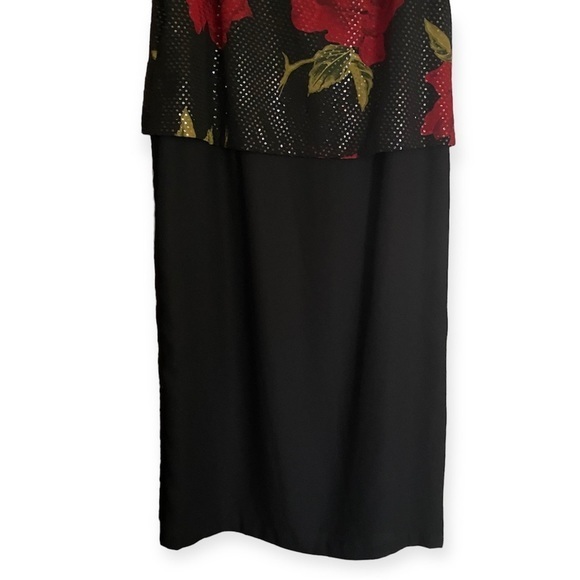 Vintage John Roberts Dress Women’s Size 18W NWT Black‎ Rose Print - Picture 11 of 12